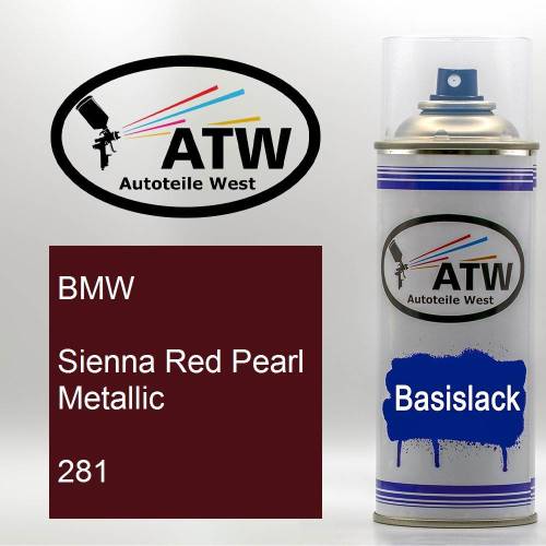 BMW, Sienna Red Pearl Metallic, 281: 400ml Sprühdose, von ATW Autoteile West.